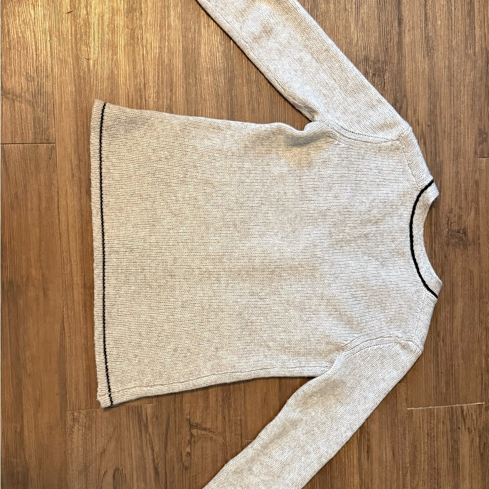 Theory Light Taupe Melange/Black Cardigan Sweater size P (XS) - Picture 7 of 13
